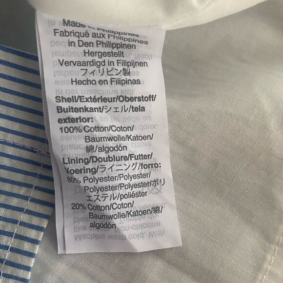 J Crew  Button Front Dress Sz 12  Seersucker Stripe White/Blue Sleeveless NWT - Picture 12 of 16